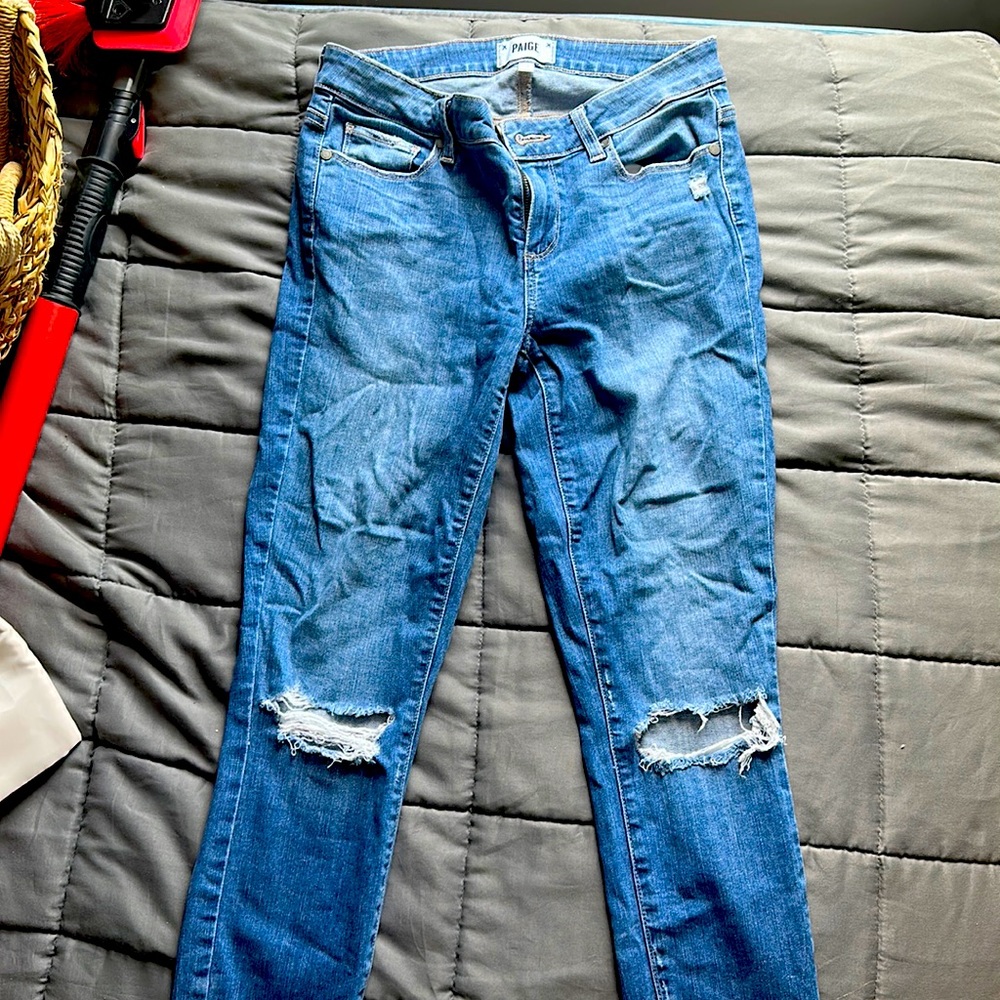 Size 28 distressed Paige jeans